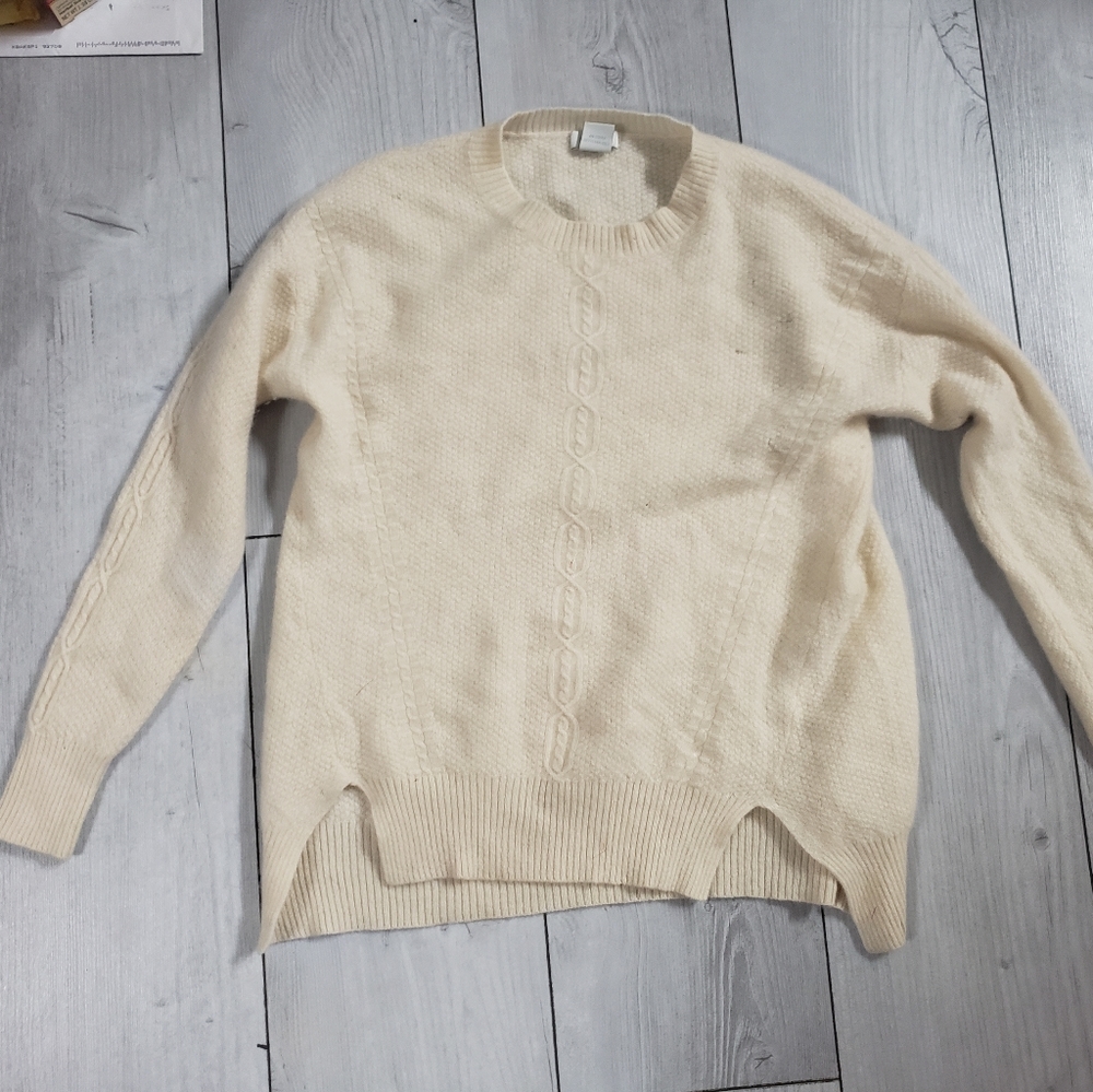 Womens cats 100% cashmere cream sweater sz small